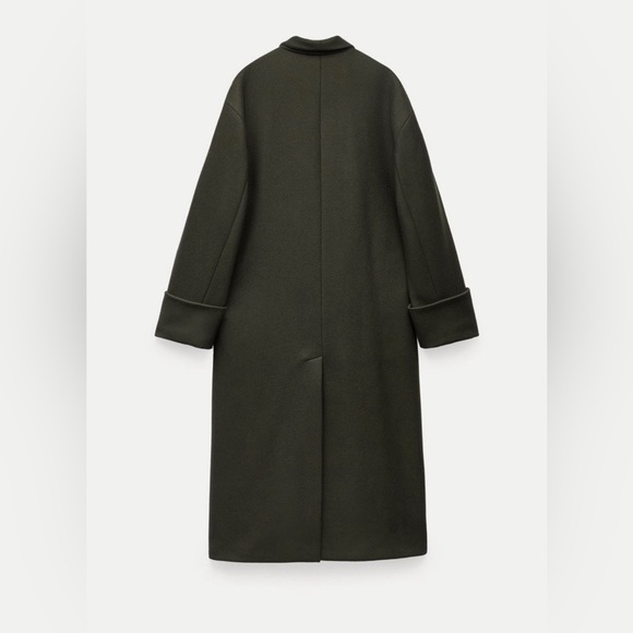 ZARA KHAKI MANTECO WOOL SCARF COATZW COLLECTION - Picture 14 of 14